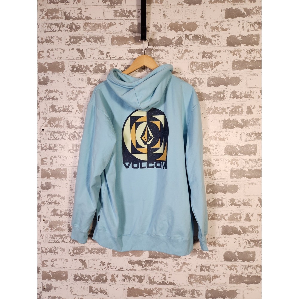 Volcom Stone Graphic Hoodie Size XL Blue Streetwear Skater